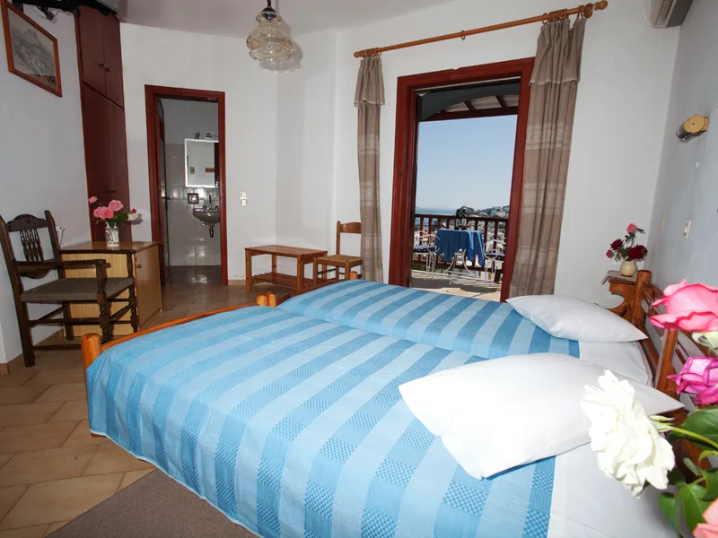 Guest room at Casteli Hotel with a sea view
